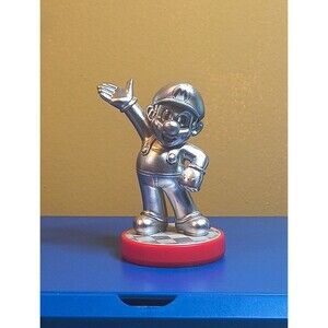 Nintendo Amiibo Mario Mini Figure Silver Edition
